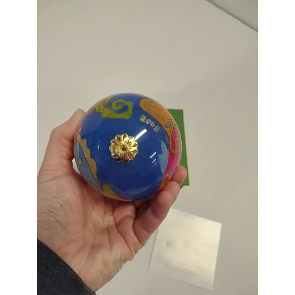 Pier 1 Li Bien Tropical Seahorse Kissing Fish Glass Ball Christmas Ornament 2008
